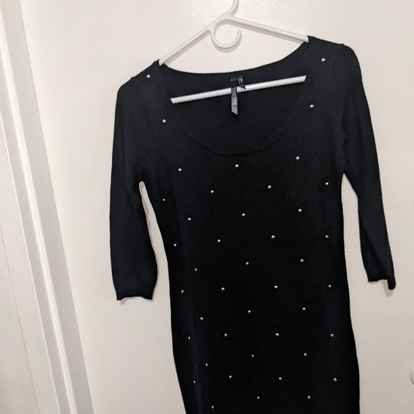 Black Knit Midi Dress with Silver details - Picture 4 of 6